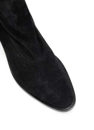Detail View - Click To Enlarge - CLERGERIE - 'Xalbane' Sculpted Heel Thigh High Suede Boots
