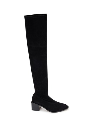 Main View - Click To Enlarge - CLERGERIE - 'Xalbane' Sculpted Heel Thigh High Suede Boots