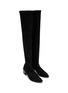 Figure View - Click To Enlarge - CLERGERIE - 'Xalbane' Sculpted Heel Thigh High Suede Boots