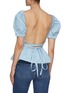 Back View - Click To Enlarge - STAUD - 'Marie' Back Tie Detail Open Back Puff Sleeves Top