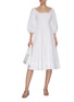 Figure View - Click To Enlarge - STAUD - 'Swells' Bubble Sleeve Corset Panel Cotton Dress