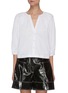 Main View - Click To Enlarge - STAUD - New Dill' V-neck Puff Sleeve Cotton Poplin Blouse