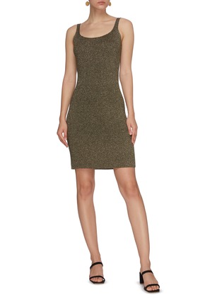 Figure View - Click To Enlarge - STAUD - 'Danny' Metallic Knit Bodycon Dress