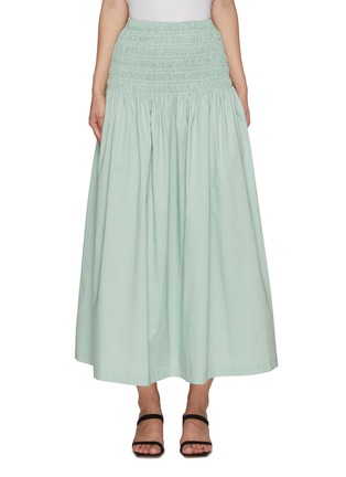 Main View - Click To Enlarge - STAUD - 'Sunday' Ruffle Pleat Waist A-line Midi Skirt