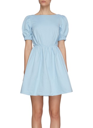 Main View - Click To Enlarge - STAUD - 'Alix' Open Back Puff Sleeves Mini Dress