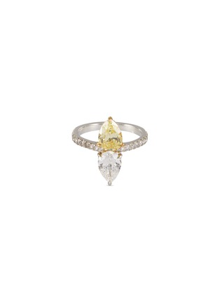 Main View - Click To Enlarge - PALAIS ROYAL - Yellow and white diamond platinum ring