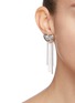 Figure View - Click To Enlarge - YVMIN - 'ElectronicGirl' Mechanical heart-shaped zirconia tassel earrings