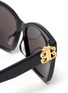 Detail View - Click To Enlarge - BALENCIAGA - BB logo embellished acetate frame oversized sunglasses