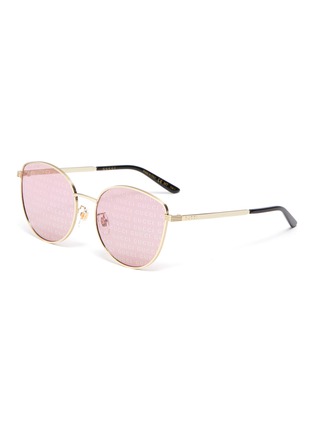 Main View - Click To Enlarge - GUCCI - Metal D-Frame logo motif lens cateye sunglasses