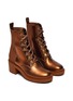 Detail View - Click To Enlarge - GIANVITO ROSSI - Metallic leather combat boots