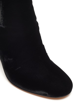 Detail View - Click To Enlarge - GIANVITO ROSSI - Flare heel suede Chelsea boots