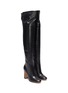 Detail View - Click To Enlarge - GIANVITO ROSSI - Sculptural Block Heel Knee High Boots