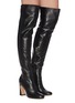 Figure View - Click To Enlarge - GIANVITO ROSSI - Sculptural Block Heel Knee High Boots