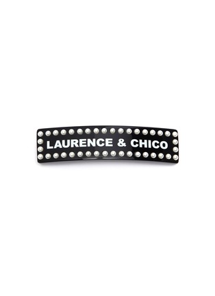 Main View - Click To Enlarge - LAURENCE & CHICO - Logo print pearl barrette