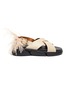 Main View - Click To Enlarge - ATP ATELIER - Barisci' Feather Accent Slingback Platform Leather Sandals