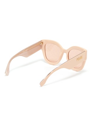Figure View - Click To Enlarge - FENDI - ROMA' Logo Screen Lens Round Frame Acetate Sunglasses