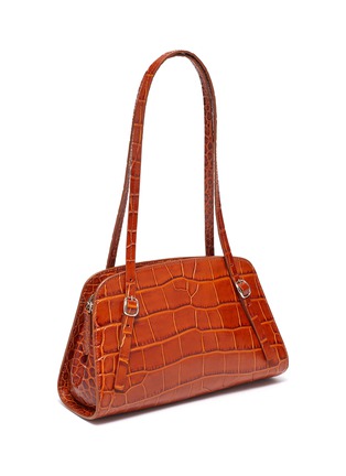 Detail View - Click To Enlarge - BY FAR - 'Lora' Croc Embossed Top Handle Leather Shoulder Bag