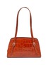 Main View - Click To Enlarge - BY FAR - 'Lora' Croc Embossed Top Handle Leather Shoulder Bag