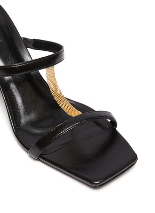 Detail View - Click To Enlarge - BY FAR - 'Chloe' Gold Chain Detail Leather Heeled Sandals