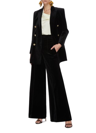 Figure View - Click To Enlarge - RACIL - Farrah' belted velvet blazer
