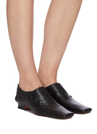 Figure View - Click To Enlarge - MANU ATELIER - Duck' buttoned square toe loafers