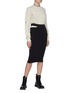 Figure View - Click To Enlarge - HELMUT LANG - Cut-out waist seamless midi skirt
