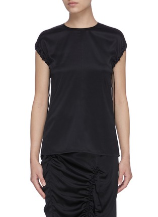 Main View - Click To Enlarge - HELMUT LANG - Ruch Sleeve Silk Blend Top