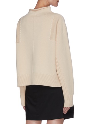 Back View - Click To Enlarge - HELMUT LANG - Topstitch Mock Neck Sweater