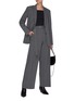 Figure View - Click To Enlarge - HELMUT LANG - Fold Wide Leg Wool Pants with Belt