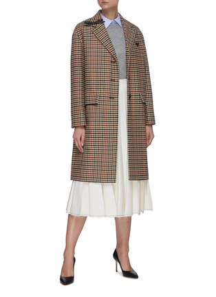Figure View - Click To Enlarge - PRADA - 'Panno Fantasia' houndstooth check coat