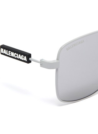 Detail View - Click To Enlarge - BALENCIAGA - Hexagonal metal frame aviator sunglasses