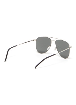 Figure View - Click To Enlarge - SAINT LAURENT - Double bridge metal frame aviator sunglasses
