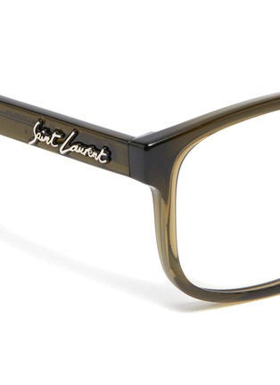 Detail View - Click To Enlarge - SAINT LAURENT - Logo plaque smoked acetate frame optical glasses