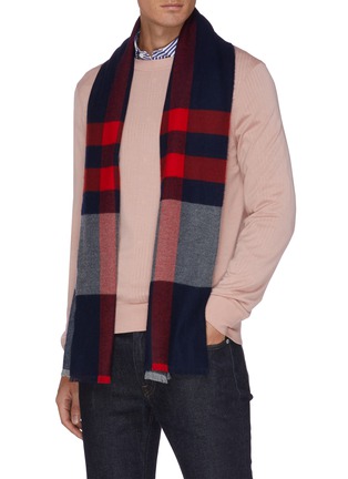 Figure View - Click To Enlarge - JOHNSTONS OF ELGIN - Explode Check Merino Wool Scarf