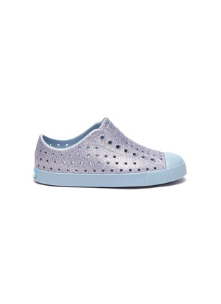 Main View - Click To Enlarge - NATIVE  - 'Jefferson' Perforated Shimmer Kids Slip-on Sneakers
