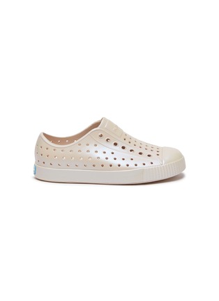 Main View - Click To Enlarge - NATIVE  - 'Jefferson' Perforated Iridescent Kids Slip-on Sneakers
