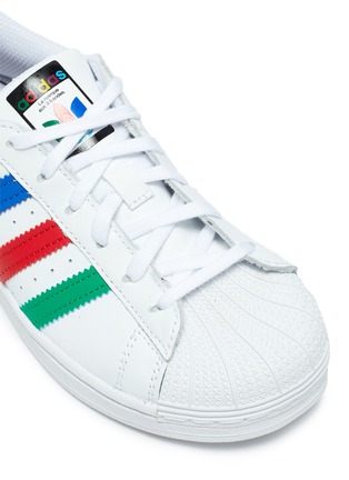 Detail View - Click To Enlarge - ADIDAS - Superstar' Trefoil Motif Lace Up Kids Sneakers