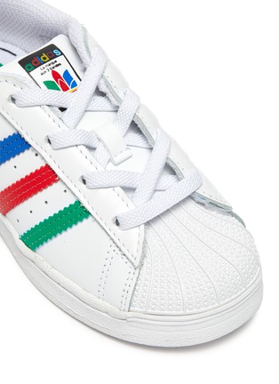 Detail View - Click To Enlarge - ADIDAS - Superstar' Elastic Lace Trefoil Motif Toddler Sneakers