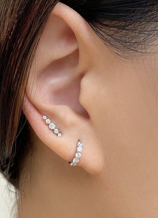 Detail View - Click To Enlarge - GENTLE DIAMONDS - Celia' lab grown diamond 9k white gold single hoop earring