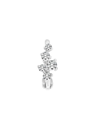 Main View - Click To Enlarge - GENTLE DIAMONDS - Miki' lab grown diamond 9k white gold single hoop earring