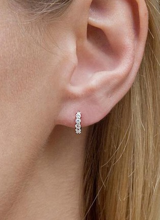 Detail View - Click To Enlarge - GENTLE DIAMONDS - Celia' lab grown diamond 9k gold single hoop earring