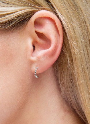 Detail View - Click To Enlarge - GENTLE DIAMONDS - Cami' diamond 9k white gold single hoop earring