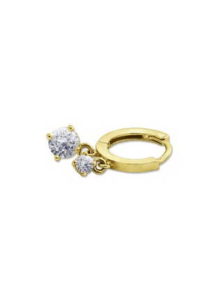 Detail View - Click To Enlarge - GENTLE DIAMONDS - Larissa' lab grown diamond 9k gold single hoop earring