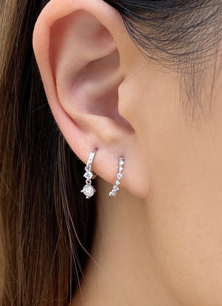  - GENTLE DIAMONDS - Larissa' lab grown diamond 9k white gold single hoop earring