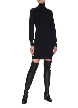 Figure View - Click To Enlarge - VICTORIA BECKHAM - Turtleneck Wool Blend Mini Dress