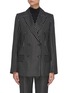 Main View - Click To Enlarge - VICTORIA BECKHAM - PINSTRIPE PRINT DOUBLE BREASTED VIRGIN WOOL BLEND BLAZER