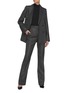 Figure View - Click To Enlarge - VICTORIA BECKHAM - PINSTRIPE PRINT DOUBLE BREASTED VIRGIN WOOL BLEND BLAZER