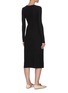 Back View - Click To Enlarge - VINCE - Drape Front Slit Midi Dress