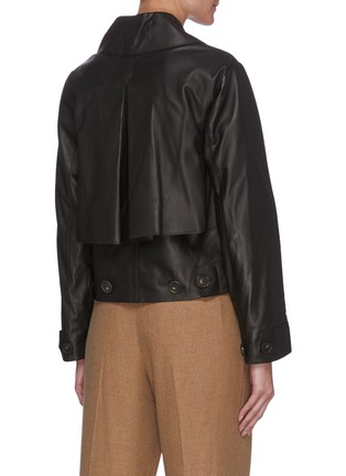 Back View - Click To Enlarge - VINCE - Exaggerated Lapel Double Layer Leather Jacket