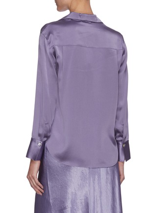 Back View - Click To Enlarge - VINCE - Flare Satin Cuff Silk Shirt